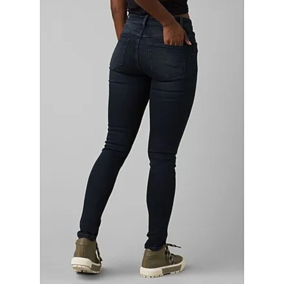 NEW Prana Soma Dark Wash Tinted Mid Rise Organic Slim Leg Fit Jeans Pants 26 NWT - Picture 4 of 6
